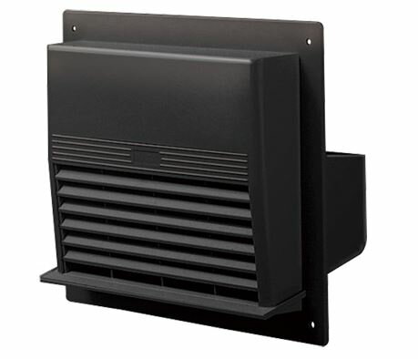 ▲●u.ナスタ/Nasta【KS-82P-BK】屋外換気口 樹脂 木枠留め用 壁面フラットタイプ 水切付 ブラック