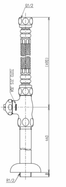TOTO【TS731F6U】ロータンク用止水栓(フレキタイプ) ストレート形止水栓〔HB〕