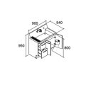 ###INAX/LIXIL ピアラスタンダード 洗面化粧台本体 引出タイプ 一般地 シングルレバーシャワー水栓 間口900mm〔HJ〕