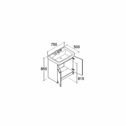 ###INAX/LIXILオフト【FTV1N-755SY】スタンダード 洗面化粧台本体 一般地 シングルレバー洗髪シャワー水栓 ゴム栓式 間口750mm〔IF〕