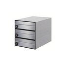 ###u.田島メタルワーク【MX-91-28FF-3-HL (myナンバー錠)】集合住宅用 郵便受箱 前入前出 引上げ扉 3段 ヘアライン 防雨仕様 省スペースタイプ