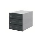 ###u.田島メタルワーク【MX-91-28FF-3-B (myナンバー錠)】集合住宅用 郵便受箱 前入前出 引上げ扉 3段 ブラック 防雨仕様 省スペースタイプ