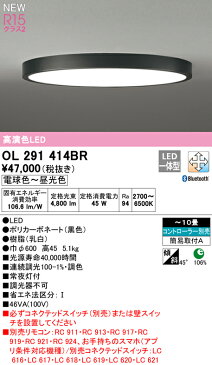 ∬∬βオーデリック/ODELIC【OL291414BR】シーリングライト 高演色LED Bluetooth 調光・調色 LED一体型 〜10畳 黒色 FLAT PLATE コントローラー別売