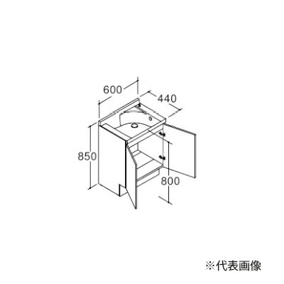###INAX/LIXIL 【NTV1N-60W5Y(AM)】ミドルグレード エスタ 洗面化粧台本体のみ ボウル一体タイプ 自動水栓化粧台 水栓別売 側板同色タイプ 間口600mm 受注約2週〔GA〕