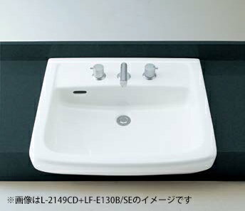 ####INAX/LIXIL セット品番【L-2149FC/BW1+AM-301V1】はめ込み大形洗面器 オーバーカウンター式 手動スイッチ付自動水栓 AC100V仕様 壁給水・床排水(Sトラップ)