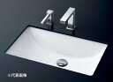 ###TOTO セット品番【L502+TLG07301J】カウンター式洗面器 アンダーカウンター式 台付シングル混合水栓(エコシングル) 床排水金具(Sトラップ...