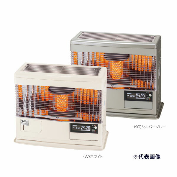 ●長府(旧サンポット) 石油ストーブ【UFH-6432UKF E(W)】ホワイト カベック FF式 床暖房内蔵 木造17畳/..