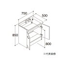###INAX/LIXIL 【FTPN-755SYN/VP1H】スタンダード 化粧台本体 オフト フィット 扉タイプ シングルレバー洗髪シャワー水栓 寒冷地 間口750mm〔IE〕(4)