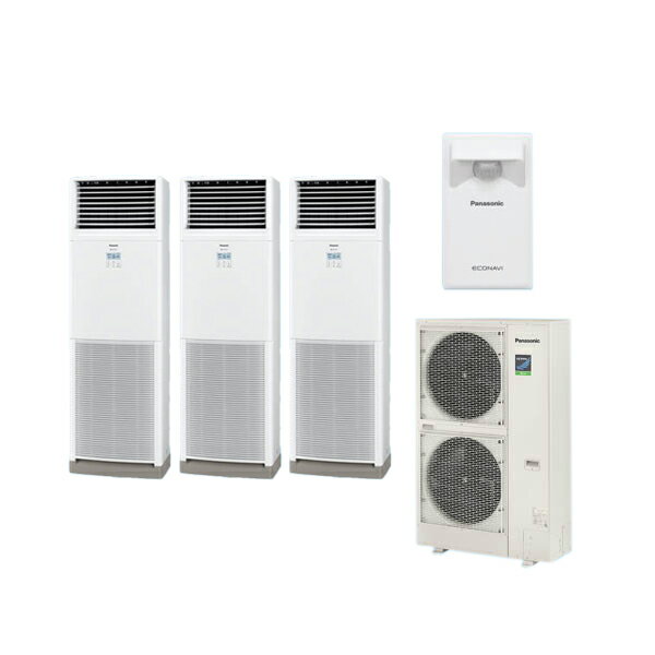 ●βパナソニック 業務用エアコン【PA-P224B7HTB】[分岐管セット] 床置形(スリム形) 同時トリプル エコナビ 三相200V P224形 8.0馬力相当