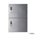 ####u.神栄ホームクリエイト 【SK-CBX-MS22-SL】宅配ボックス(テンキー式) 壁付・据置兼用型 2枚扉 屋内仕様 ステンレス扉 本体:シルバー