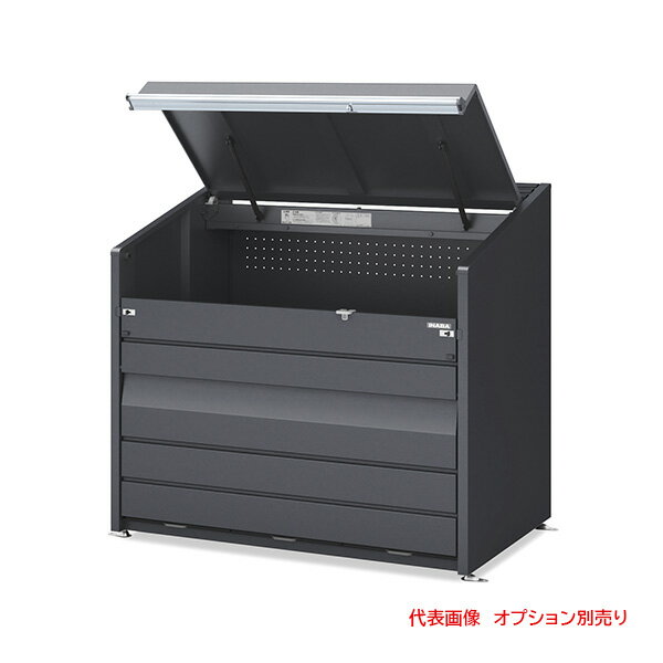 ●イナバ物置/稲葉製作所 【DCN-149PF】DBN ダストボックスミニ ゴミ保管庫 約1300Lタイプ パネル床 前パネル上部開閉式 傾斜床 注2週