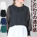 <必見!45%クーポンで2739円!>即納 シアースリーブ シースルースリーブ トップス カットソー シフォン 袖シースルー 袖透け感 オケージョン ブラウス ...