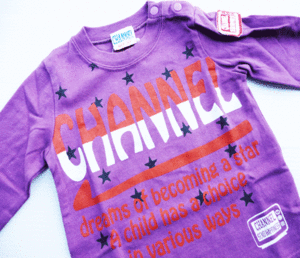 【SALE】CHANNEL【チャンネル】CHANNELロゴ長袖TシャツロンT　【パープル】 441180cm−130cm【キッズ 子供服 ナチュラル かわいい アウトレット お出かけ ギフト プレゼント】