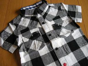 【在庫処分SALE】GASBAG【ガスバッグ】ブロックチェック半袖シャツ【ブラック】　　32−204【キッズ 子供服 ナチュラル アウトレット ギフト プレゼント】【8000円以上送料無料】