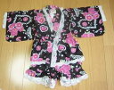 【SALE】40%OFFDonkey Jossy【ドンキージョシー】お花&ハート柄甚平【帯付き】【ブラック】N40101【キッズ 子供服 ナチュラル アウトレッ...