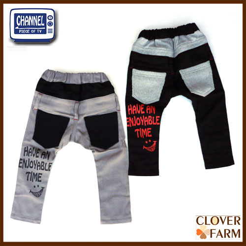 【処分SALE】CHANNEL【チャンネル】リブ切替えスキニーパンツ【グレー】【スミクロ】　446580cm−130cm【キッズ 子供服 ナチュラル かわいい アウトレット お出かけ ギフト プレゼント】