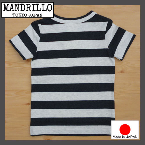 【SALE 50%off】国産 MANDRILLO【マンドリル】JOHNNY B Tシャツ　ボーダー140-160cm【ブラック】92016182016新作【ベビー　キッズ　動物　アニマル　お揃い】ガスバッグ