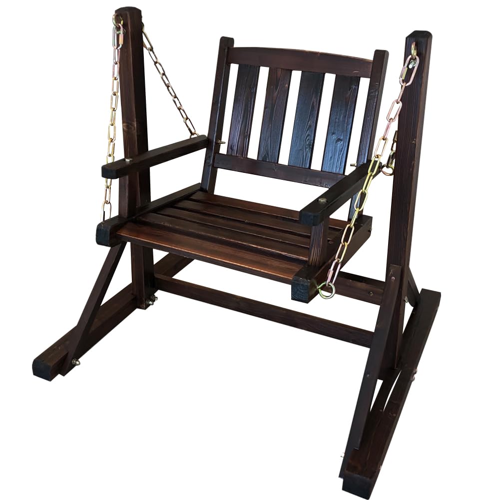 【10%OFF！期間限定 】ブランコ 木製 屋外 1人乗り 大人用 子供 おしゃれ 木製ベンチスイング ハンギン..