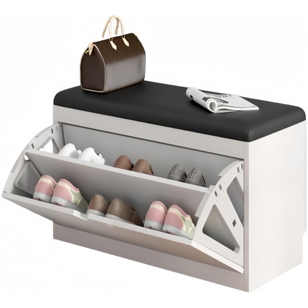 靴替えスツール、ソファスツール、玄関用クッション付きロースツール、スリムなシューズキャビネット、..