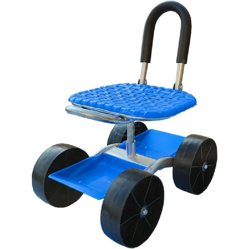 · 【調節可能なデザイン】座面は360度回転するので作業場所を選びません。 また、シート（座面）の高さが調整できるので、自分にとって最も操作しやすい高さを選ぶことができ、長時間座っていても疲れません。· 【疲労軽減】背もたれのデザイン、ガーデニング作業や畑仕事などで中腰腰作業に遭遇した場合、膝腰の痛みや疲労感を軽減し、中腰作業の疲れを和らげます。· 【便利なデザイン】折りたたみ背もたれ×360度回転板で、作業しやすい畝間の摘み取りや収穫作業などに最適な園芸台車です。下部の収納トレイには、いつでも使用できるようにさらにツールを入れておくことができます。· 【高強度で耐久性に優れています】超耐荷重、最大300kg、快適なシートパッド付きで、移動も簡単。耐久性のある素材で長くご使用いただけます。ガーデニング愛好家に必須のアイテムです。· 【様々な場所で使用可能】野菜温室、果樹園、農地、園芸作業、車の修理時にも使えます。· 【調節可能なデザイン】座面は360度回転するので作業場所を選びません。 また、シート（座面）の高さが調整できるので、自分にとって最も操作しやすい高さを選ぶことができ、長時間座っていても疲れません。· 【疲労軽減】背もたれのデザイン、ガーデニング作業や畑仕事などで中腰腰作業に遭遇した場合、膝腰の痛みや疲労感を軽減し、中腰作業の疲れを和らげます。· 【便利なデザイン】折りたたみ背もたれ×360度回転板で、作業しやすい畝間の摘み取りや収穫作業などに最適な園芸台車です。下部の収納トレイには、いつでも使用できるようにさらにツールを入れておくことができます。· 【高強度で耐久性に優れています】超耐荷重、最大300kg、快適なシートパッド付きで、移動も簡単。耐久性のある素材で長くご使用いただけます。ガーデニング愛好家に必須のアイテムです。· 【様々な場所で使用可能】野菜温室、果樹園、農地、園芸作業、車の修理時にも使えます。