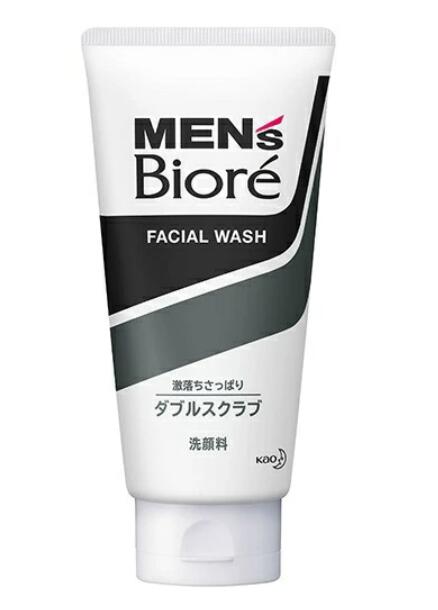花王 メンズビオレ ダブルスクラブ洗顔 130g ゴリゴリ感のない黒と白のダブルスクラブで洗う,スキンケ..
