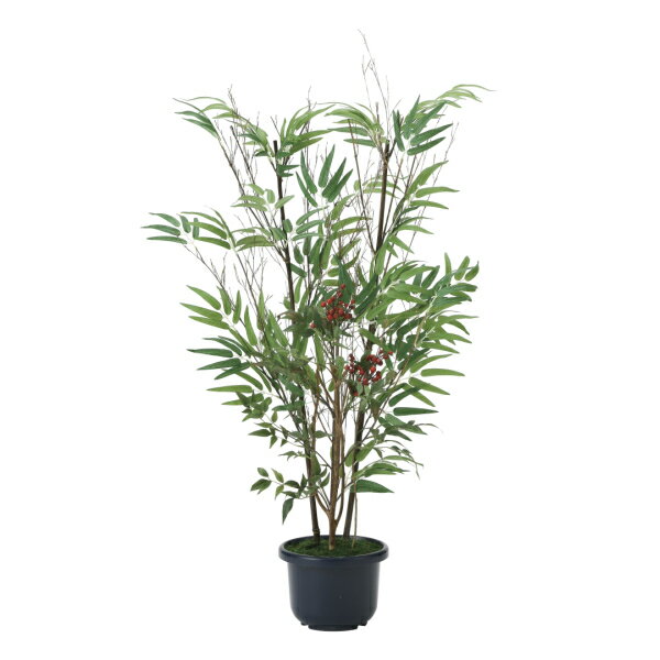 《竹・バンブー》《アートグリーン》《人工観葉植物》光触媒 光の楽園 黒竹＆南天1．0(幹：天然黒竹)