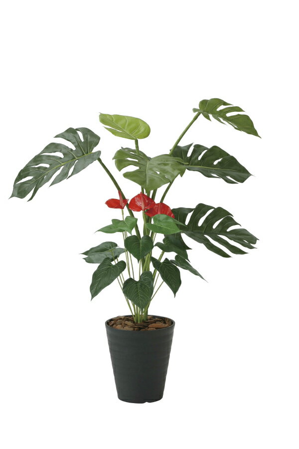 《アートグリーン》《人工観葉植物》光触媒 光の楽園 モンステラ＆アンスリュ－ム 95