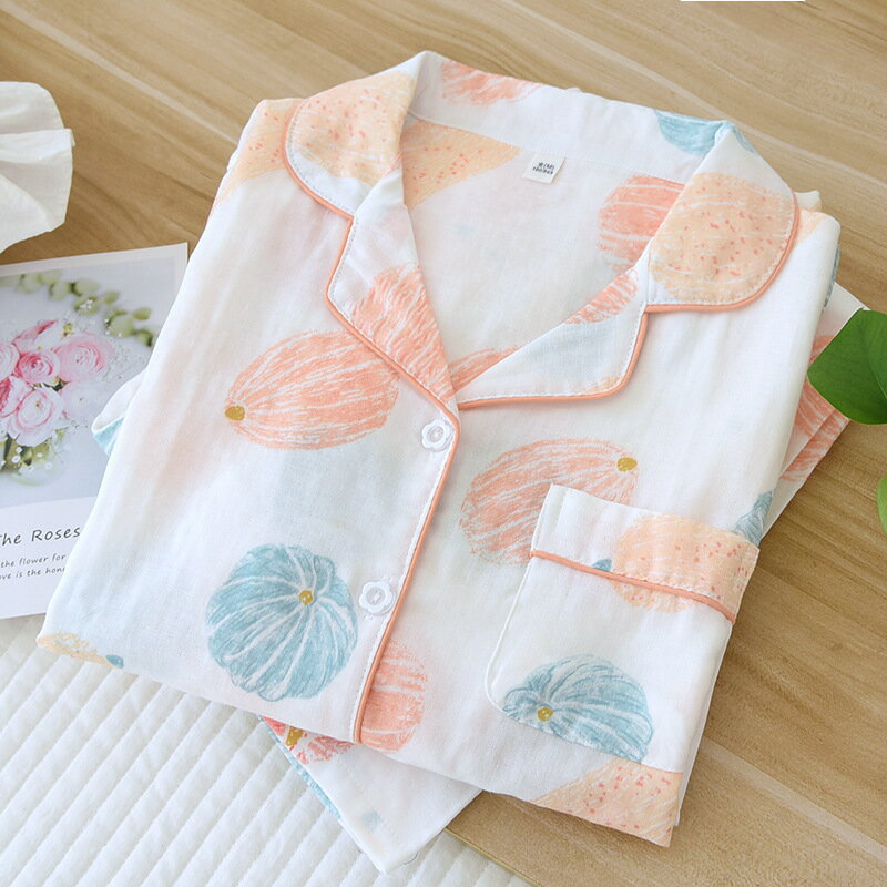 パジャマ ガーゼ レディース 長袖 綿100％ 前開き 母の日 入院 産後 授乳 マタニティ ルームウェア 部屋着 上下セット ナイトウェア 寝間着 おしゃれ 女の子 ママ 大人 可愛い お洒落 軽い 軽量 M L XL