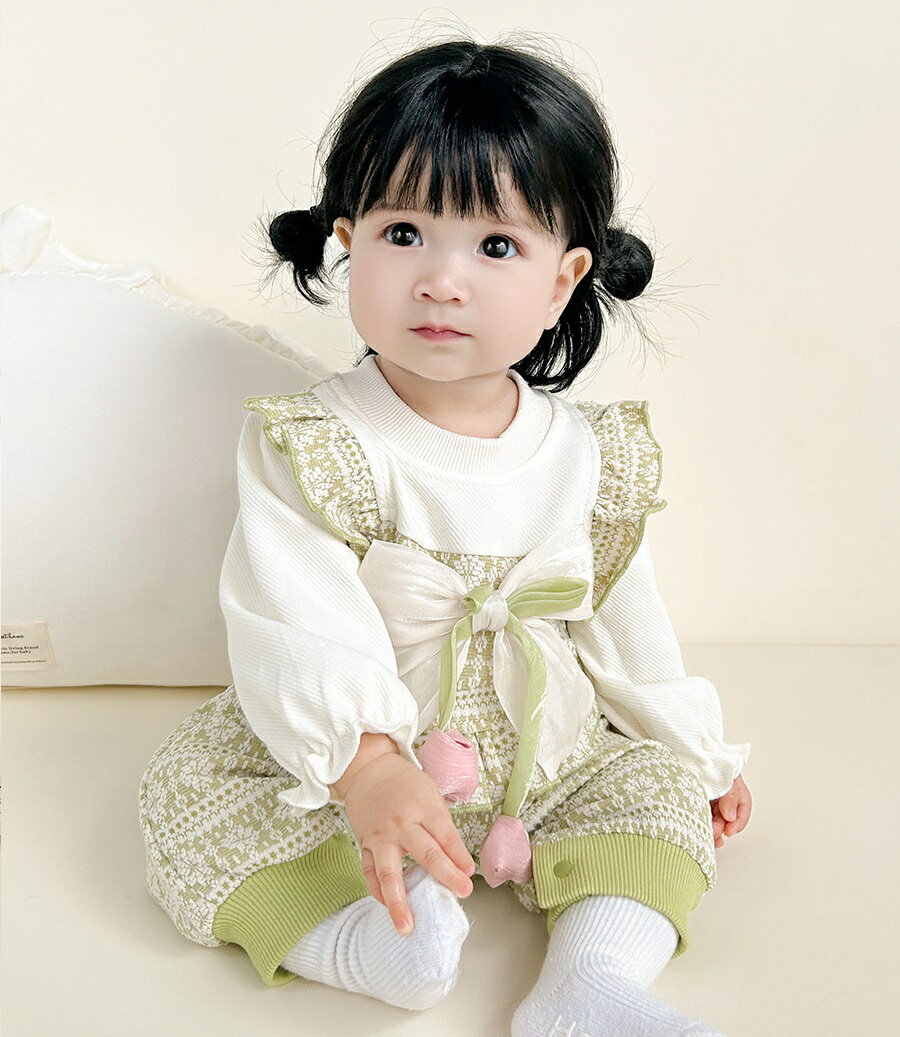 ベビー服 ロンパース 女の子 長袖 新生児服 可愛い おしゃれ 出産お祝い 退院 誕生日服 撮影 100日 2色 59cm 66cm 73cm 80cm 90cm