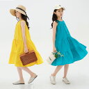 キッズ ワンピース 夏 ノースリーブ 子供服 女の子 ワンピース 可愛い 大きいサイズ 韓国子供服 おしゃれ 小学生 中学生 高校生 きれいめ 通学 通園 幼稚園 中学校 小学校 120cm 130cm 140cm 150cm 160cm 165cm