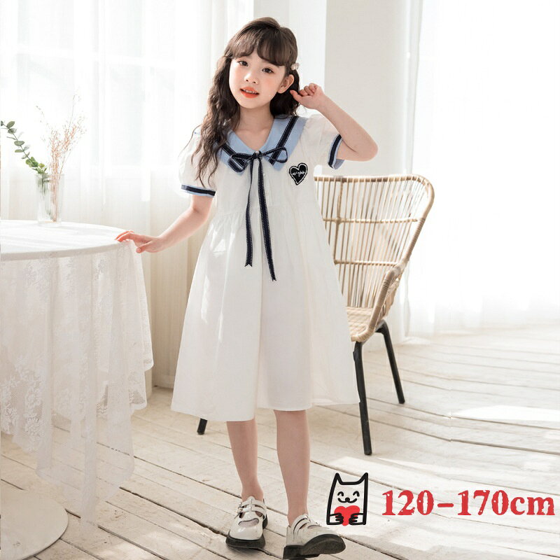 Rakuten - 女の子 ワンピース 半袖 110 160 キッズ ワンピース 夏 130 綿 白 親子 子供服 女の子 夏服 ワンピース 可愛い 大きいサイズ 韓国子供服 おしゃれ 小学生 中学生 結婚式 発表会 きれいめ 通学 通園 幼稚園 中学校 小学校 120cm 130cm 140cm 150cm 160cm 170cm