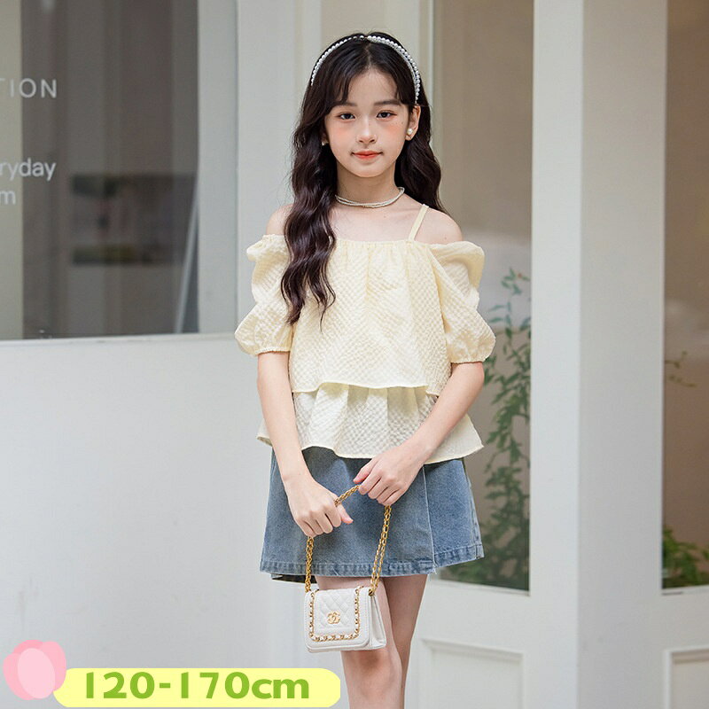 夏服 女の子 セットアップ 半袖 デニムパンツ 親子 上下セット キッズセットアップ...