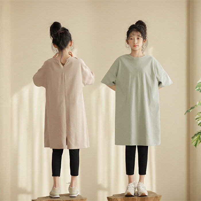 Rakuten - キッズ セットアップ 女の子 夏 綿 ロングtシャツ 150 親子 韓国子供服 女の子 トップス パンツ カジュアル ナチュラル 可愛い 韓国 子供 服 おしゃれ 幼稚園 小学生 中学生 通園 通学 大人っぽい キッズ きれいめ 130cm 140cm 150cm 160cm 170cm