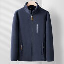 「在庫処分」ボアジャケット メンズ 4XL ネイビー スタンドカラージャケット 裏フリース 裏起毛 無地 厚手 ブルゾン ミリタリージャケット 防寒 大きいサイ...