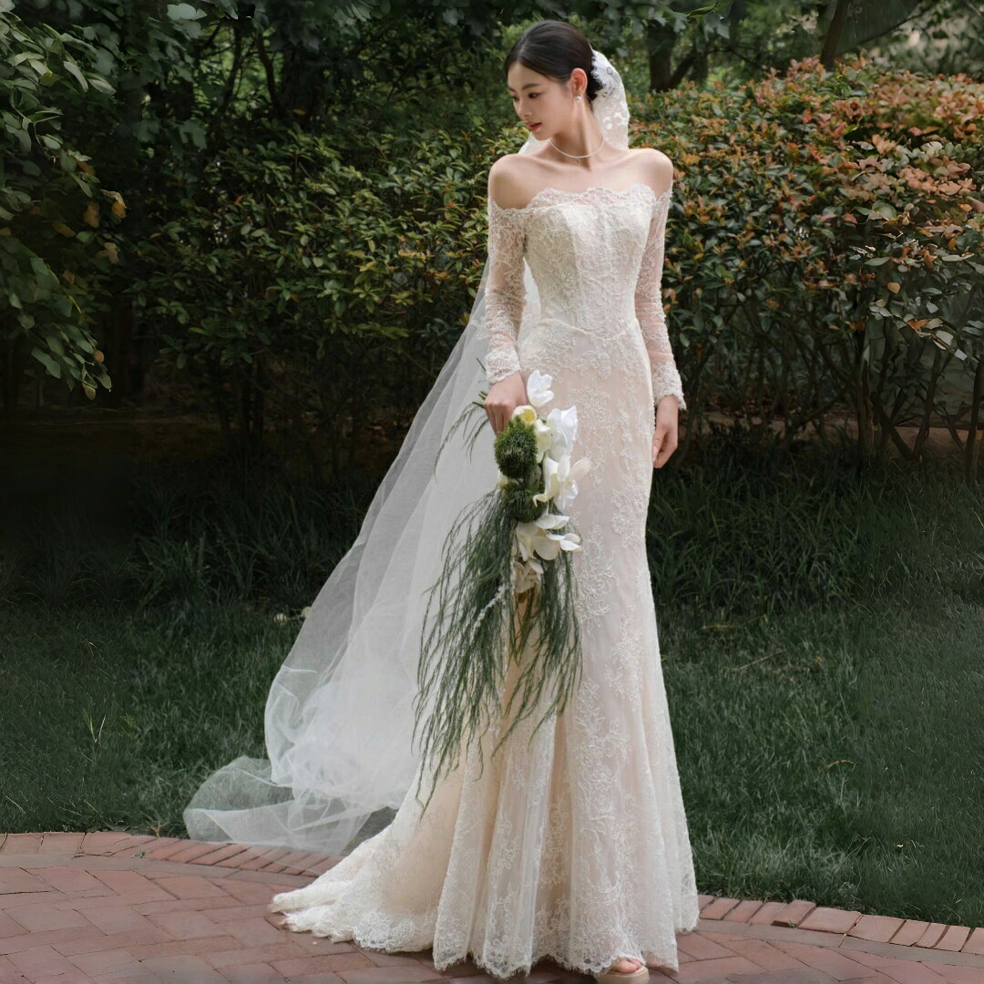 ウエディングドレス 二次会ドレス マーメイドラインドレス オフショルダー 結婚式 海外挙式 前撮り 後撮り 花嫁 結婚式 ブライダル 披露宴 ガーデンウエディング パーティードレス ロングドレス wedding dress 白 XS S M L XXL