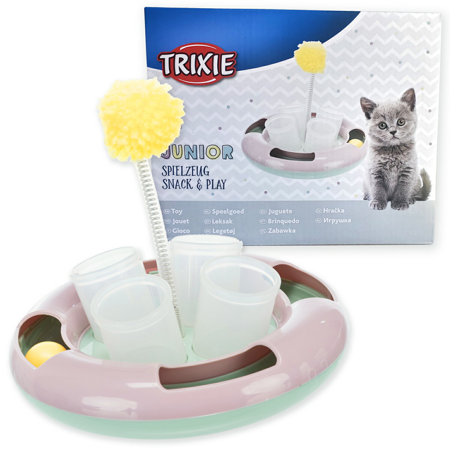 ★ポイント20倍＆在庫処分価格1480円で販売中★ 猫 UFO型 おもちゃ3色パステルカラー 電池不要 / 外箱入 ギフトにも最適 
