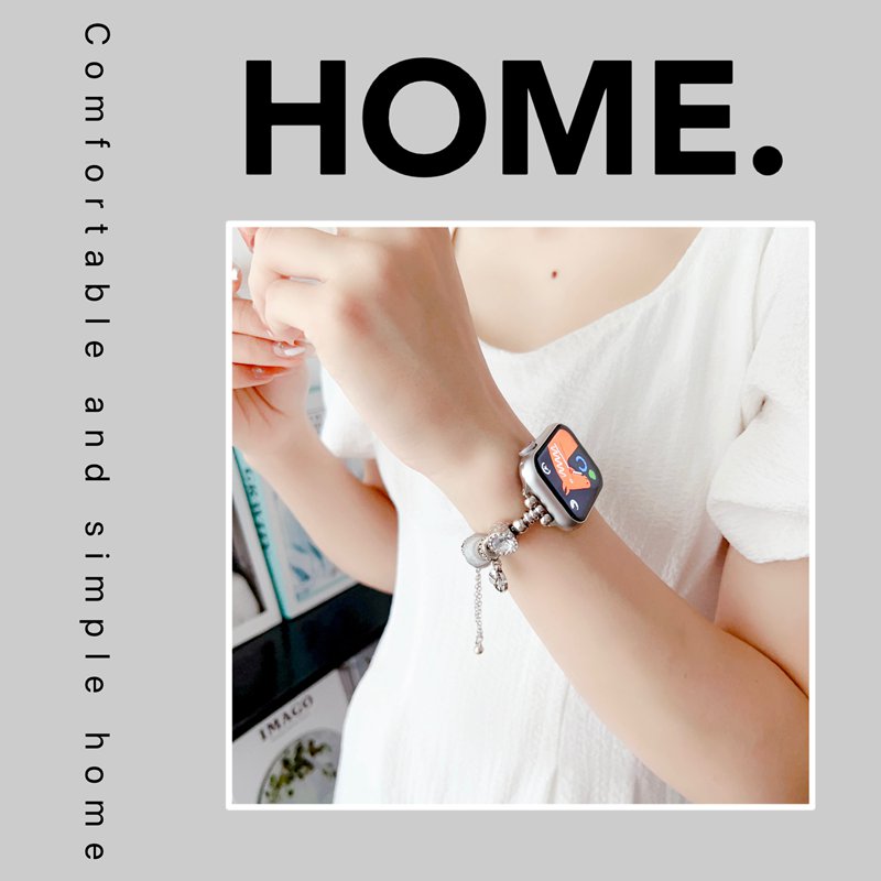 apple watch バンド レディース おしゃれ Series9 8 7 6 5 4 3 2 1 SE se2 アップルウォッチ バンド チェーン 韓国 Series10 46mm 44mm 40mm 38mm 42mm 45mm 49mm ステンレス製バンド バンド交換 大人可愛 調整工具不要 装着簡単