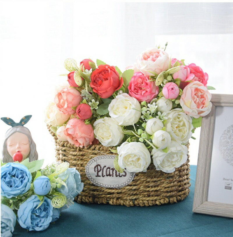 【2本セット】ブーケ 造花 インテリア ブーケ フラワーアレンジメント 花束 オシャレ 薔薇 造花 枯れない花 アーティフィシャルフラワー フェイクフラワー 結婚式 DIY パーティー 撮影 美術館 ホーム 庭園 キッチン オフィス 喫 パーティー 部屋 飾り 人工植物 観賞植物