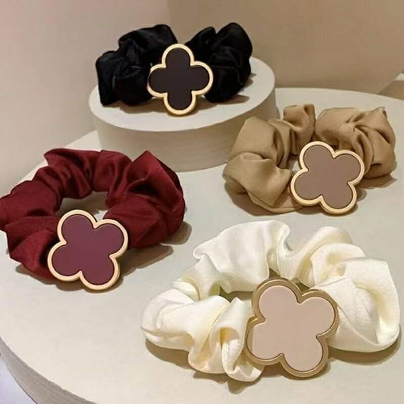 ヘアゴム 大人っぽい 4色セット ヘアアクセサリー おしゃれ ロープ風 大人 跡がつ...