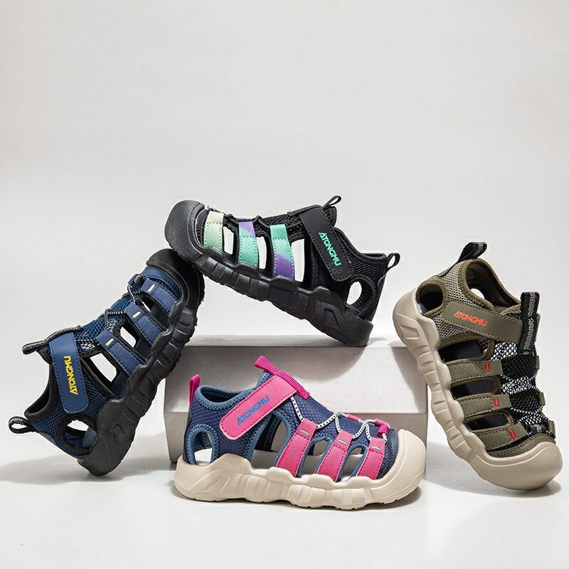 サンダル ビーチサンダル キッズ シューズ 子供 つま先保護 マジックテープ アウトドア スポーツ 男の子 女の子 スポーツサンダル アウトドアシューズ ウォーター シューズ 通気 滑り止め 軽量 水陸両用 通学 通園 公園 子供靴 子供サンダル