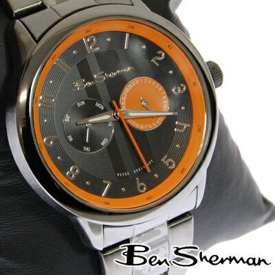 ベンシャーマン Ben Sherman クロノグラフ オレンジ フェイス 腕時計 メンズ モッズ ファッション Chronograph ガンメタル ステンレス スティール ベルト 腕 時計 アナログ ウォッチ UK モッズ r716 ギフト トラッド