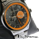 ベンシャーマン Ben Sherman クロノグラフ オレンジ フェイス 腕時計 メンズ モッズ ファッション Chronograph ガンメタル ステンレス ...