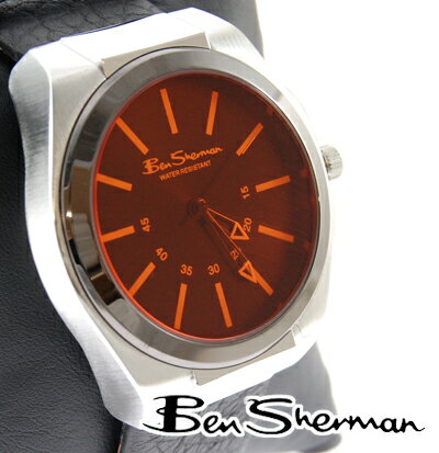 ベンシャーマン Ben Sherman オレンジ フェイス 腕時計 メンズ モッズ ファッション Orange Face Leather Belt 本革レザー 本革 レザー ベルト 腕 時計 アナログ ウォッチ UK モッズ r731 ギフト トラッド
