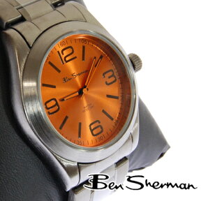 ベンシャーマン Ben Sherman 腕時計 オレンジ フェイス メンズ モッズ ファッション ガンメタル ステンレス スティール ベルト Stainless Steel 腕 時計 アナログ ウォッチ UK モッズ r833 ギフト トラッド