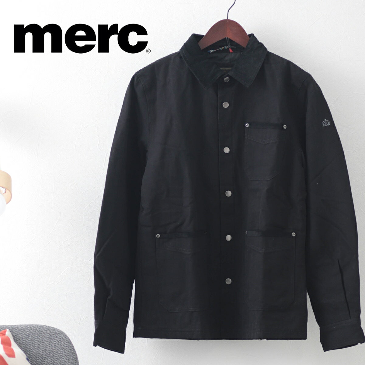 メルクロンドン メンズ ワークジャケット Merc London W1 プレミアム ブラック Jacket ジャケット モッズファッション ギフト トラッド
