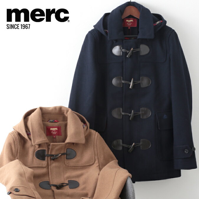 メルクロンドン メンズ ダッフルコート ウール Merc London ダークネイビー タン Coat コート モッズファッション ギフト トラッド