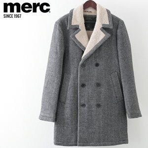 メルクロンドン メンズ オーバーコート ツイード ヘリンボーン ウール Merc London 20s ダークグレー Coat コート モッズファッション ギフト トラッド