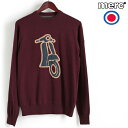 メルクロンドン Merc London セーター スクータープリント ジャガード ニット マホガニー W1 プレミアム ベスパ VESPA メンズ モッズファッ...