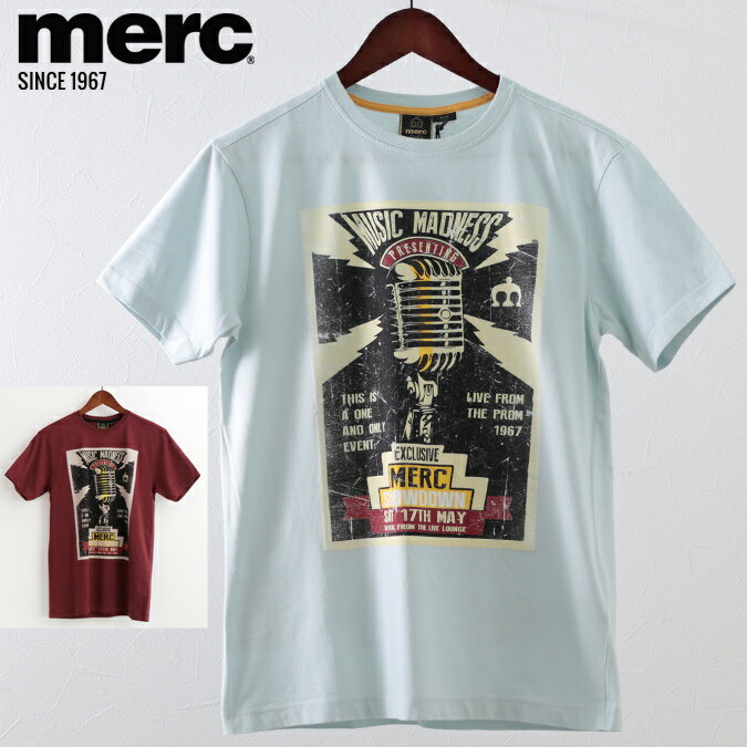 メルクロンドン メンズ Tシャツ ミュージックポスター Merc London 2色 シーグリーン バーガンディー W1 プレミアム モッズ モッズファッション ギフト トラッド