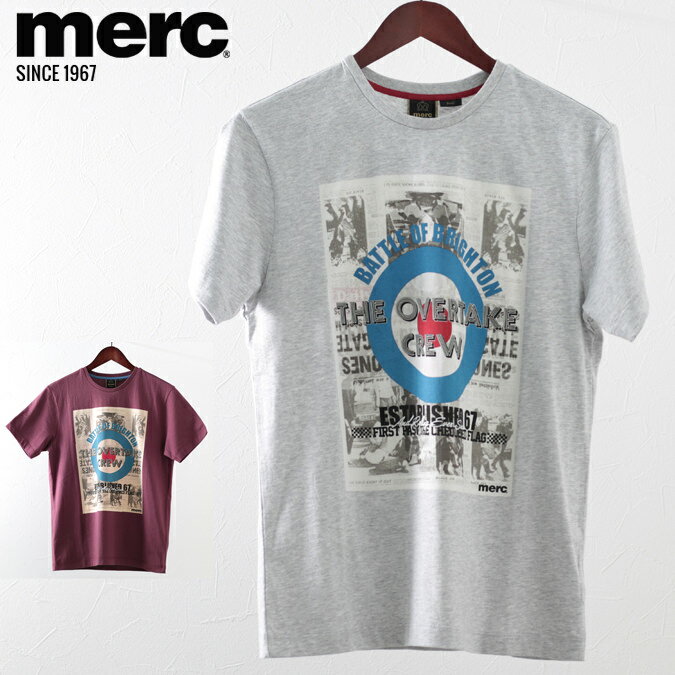 メルクロンドン メンズ Tシャツ ポスター Merc London 2色 ライトグレーマール ワイン W1 プレミアム モッズ モッズファッション ギフト トラッド